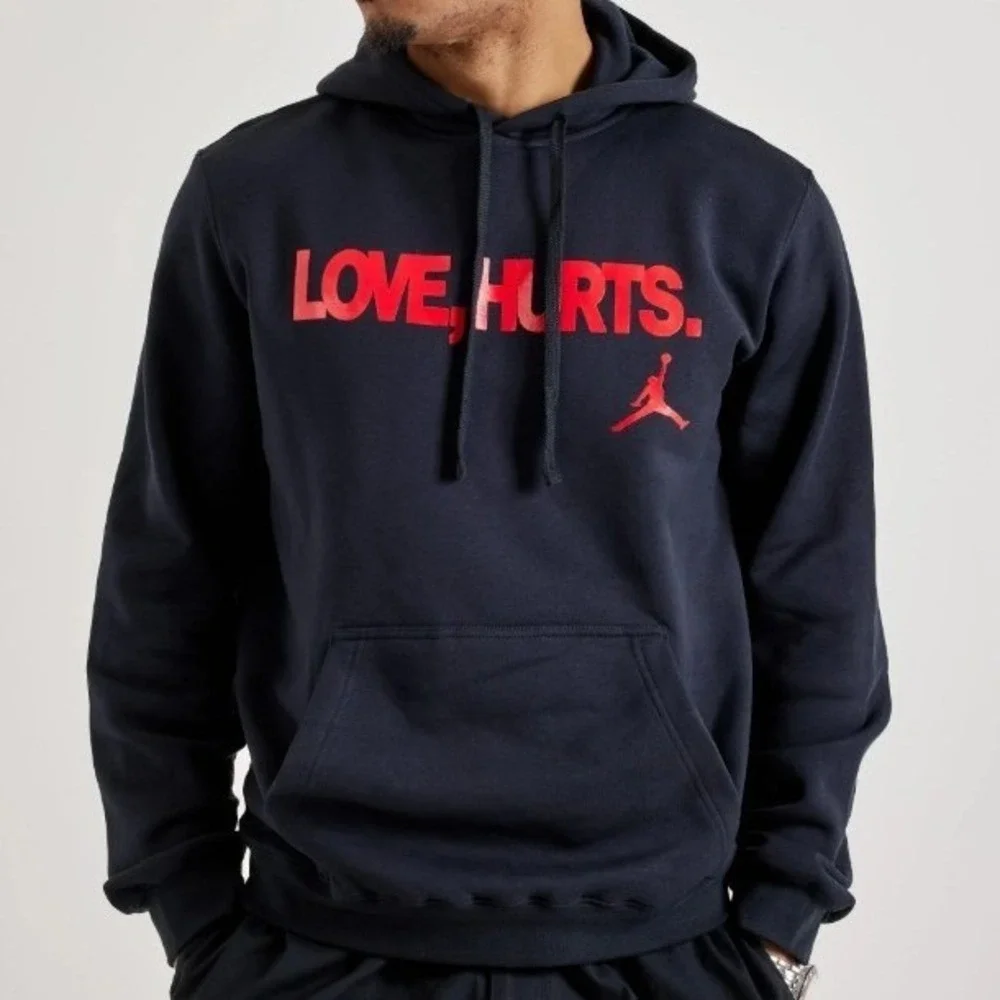 Air Jordan Jalen Hurts Love, Hurts Black Red Hoodie Sweatshirt JQ3843-010 Size M